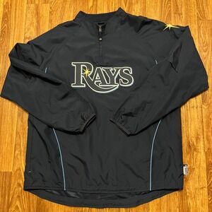 Majestic Tampa Bay Rays Pullover  Windbreaker Men XL Navy Blue Cool Base